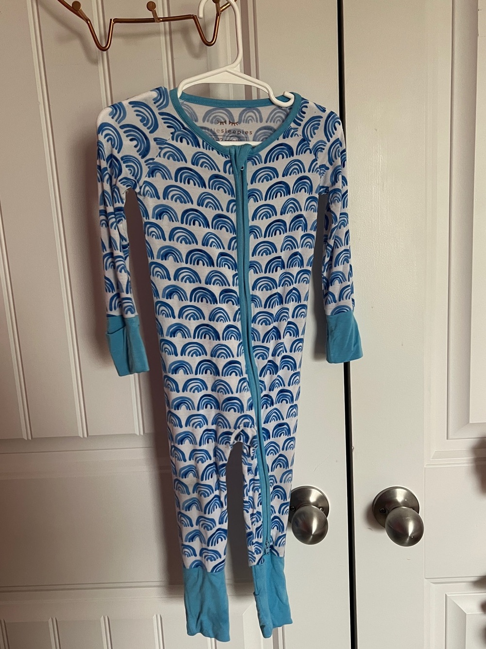 little sleepies blue rainbow sleeper 12 month